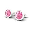 Pink Sapphire Earrings White Gold Imperial Cone Design