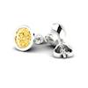 Yellow Sapphire Earrings White Gold Imperial Cone Design