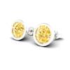 Yellow Sapphire Earrings White Gold Imperial Cone Design