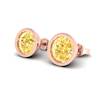 Yellow Sapphire Earrings Rose Gold Imperial Cone Design