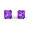Amethyst White Gold Coated Magic of Love Stud Earrings