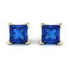 Blue Sapphire Earrings Yellow Gold Magic of Love Design