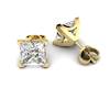 Cubic Zirconia Yellow Gold Magic of Love Stud Earrings