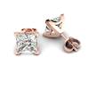 White Sapphire Earrings Rose Gold Magic of Love Design