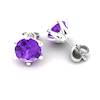 Amethyst White Gold Coated North Star Stud Earrings