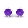 Amethyst White Gold Coated North Star Stud Earrings