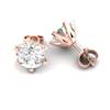 White Sapphire Earrings Rose Gold North Star Design