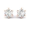 White Sapphire Earrings Rose Gold North Star Design