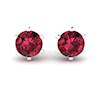 Garnet White Gold Coated North Star Stud Earrings