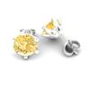 Yellow Sapphire Earrings Sterling Silver North Star Design