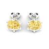 Yellow Sapphire Earrings White Gold North Star Design