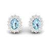 Blue Topaz White Gold Coated Princess Kate Stud Earrings