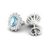 Blue Topaz White Gold Coated Princess Kate Stud Earrings