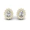 White Sapphire Earrings Yellow Gold Princess Kate Design