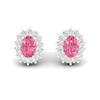 Pink Sapphire Earrings White Gold Princess Kate Design
