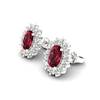 Garnet White Gold Coated Princess Kate Stud Earrings