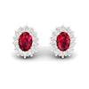 Ruby White Gold Princess Kate Stud Earrings