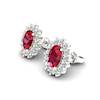 Ruby White Gold Princess Kate Stud Earrings