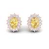 Yellow Sapphire Earrings Rose Gold Princess Kate Design