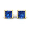 Blue Sapphire Earrings Yellow Gold Watchtower Design