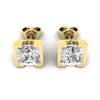 Cubic Zirconia Yellow Gold Watchtower Stud Earrings