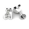 White Sapphire Earrings Sterling Silver Watchtower Design