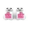 Pink Sapphire Earrings Sterling Silver Watchtower Design