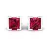 Ruby White Gold Watchtower Stud Earrings