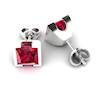 Ruby White Gold Watchtower Stud Earrings