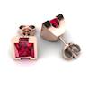 Ruby Rose Gold Watchtower Stud Earrings