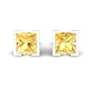 Yellow Sapphire Earrings White Gold Watchtower Design