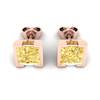 Yellow Sapphire Earrings Rose Gold Watchtower Design