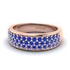 Blue Sapphire Rose Gold Eternity Ring Glitterati