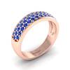 Blue Sapphire Rose Gold Eternity Ring Glitterati