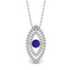 Blue Sapphire White Gold Fine Gemstone Necklace Horus