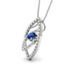 Blue Sapphire White Gold Fine Gemstone Necklace Horus
