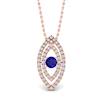 Blue Sapphire Rose Gold Fine Gemstone Necklace Horus