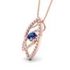 Blue Sapphire Rose Gold Fine Gemstone Necklace Horus