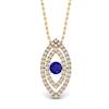Blue Sapphire Yellow Gold Fine Gemstone Necklace Horus