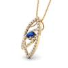 Blue Sapphire Yellow Gold Fine Gemstone Necklace Horus