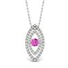 Pink Sapphire White Gold Fine Gemstone Necklace Horus