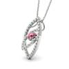 Pink Sapphire White Gold Fine Gemstone Necklace Horus