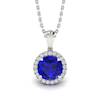 Blue Sapphire White Gold Fine Gemstone Necklace Juliet