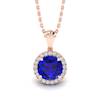 Blue Sapphire Rose Gold Fine Gemstone Necklace Juliet