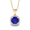 Blue Sapphire Yellow Gold Fine Gemstone Necklace Juliet