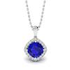Blue Sapphire White Gold Fine Gemstone Necklace Levin