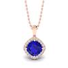 Blue Sapphire Rose Gold Fine Gemstone Necklace Levin