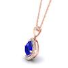Blue Sapphire Rose Gold Fine Gemstone Necklace Levin
