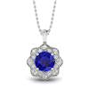 Blue Sapphire White Gold Fine Gemstone Necklace Santorini