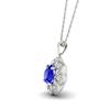 Blue Sapphire White Gold Fine Gemstone Necklace Santorini